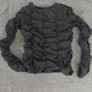 Topshop Shirred top black size 4‎